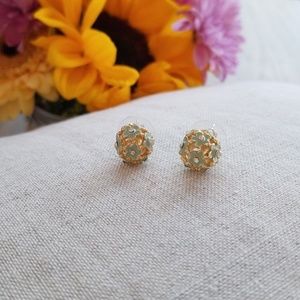 Flower & Gold Spherical Earrings